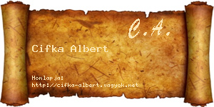 Cifka Albert névjegykártya