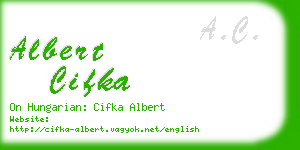 albert cifka business card